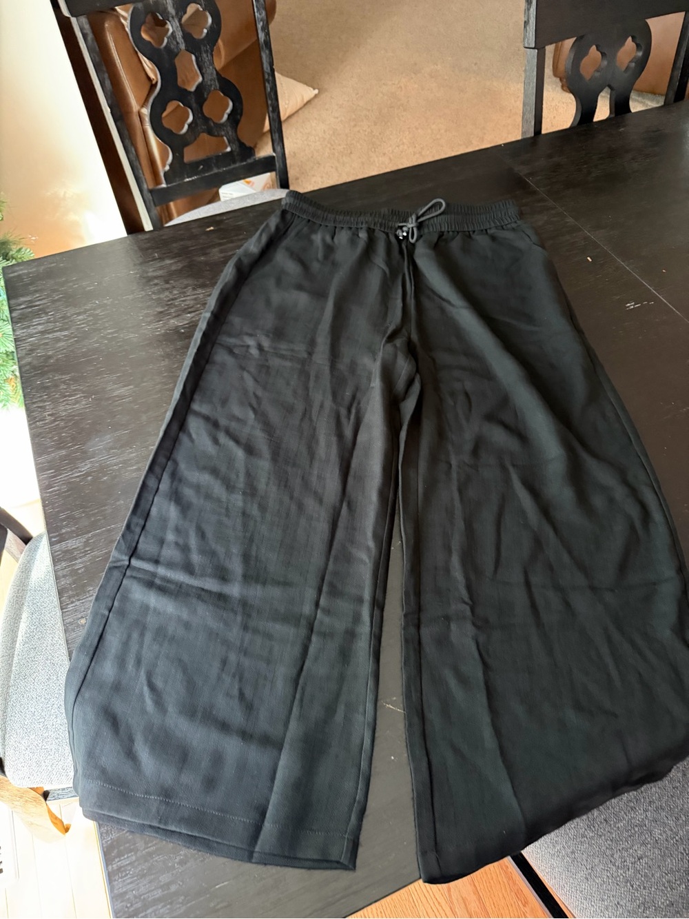 HALARA Black Wide-Leg Drawstring Pants XLP